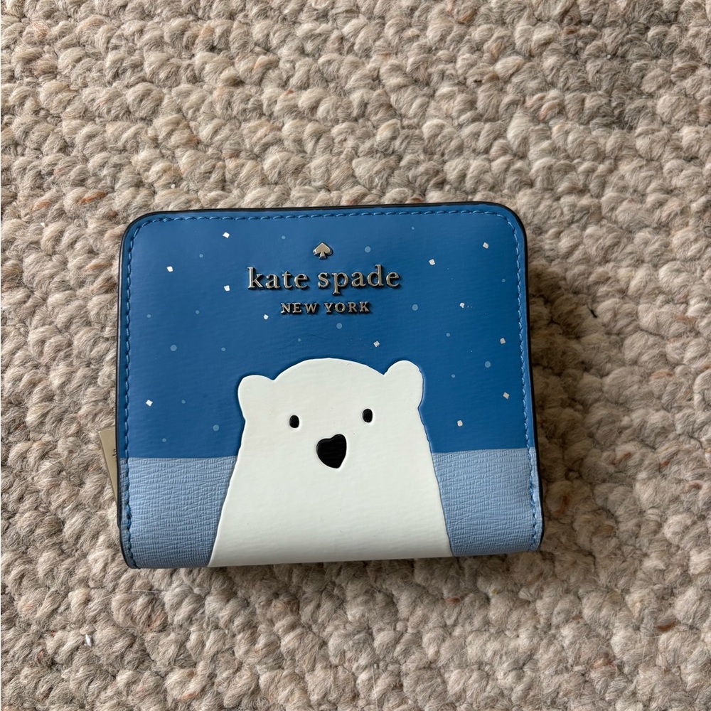 Kate Spade Polar Bear Blue Key & Card Holder